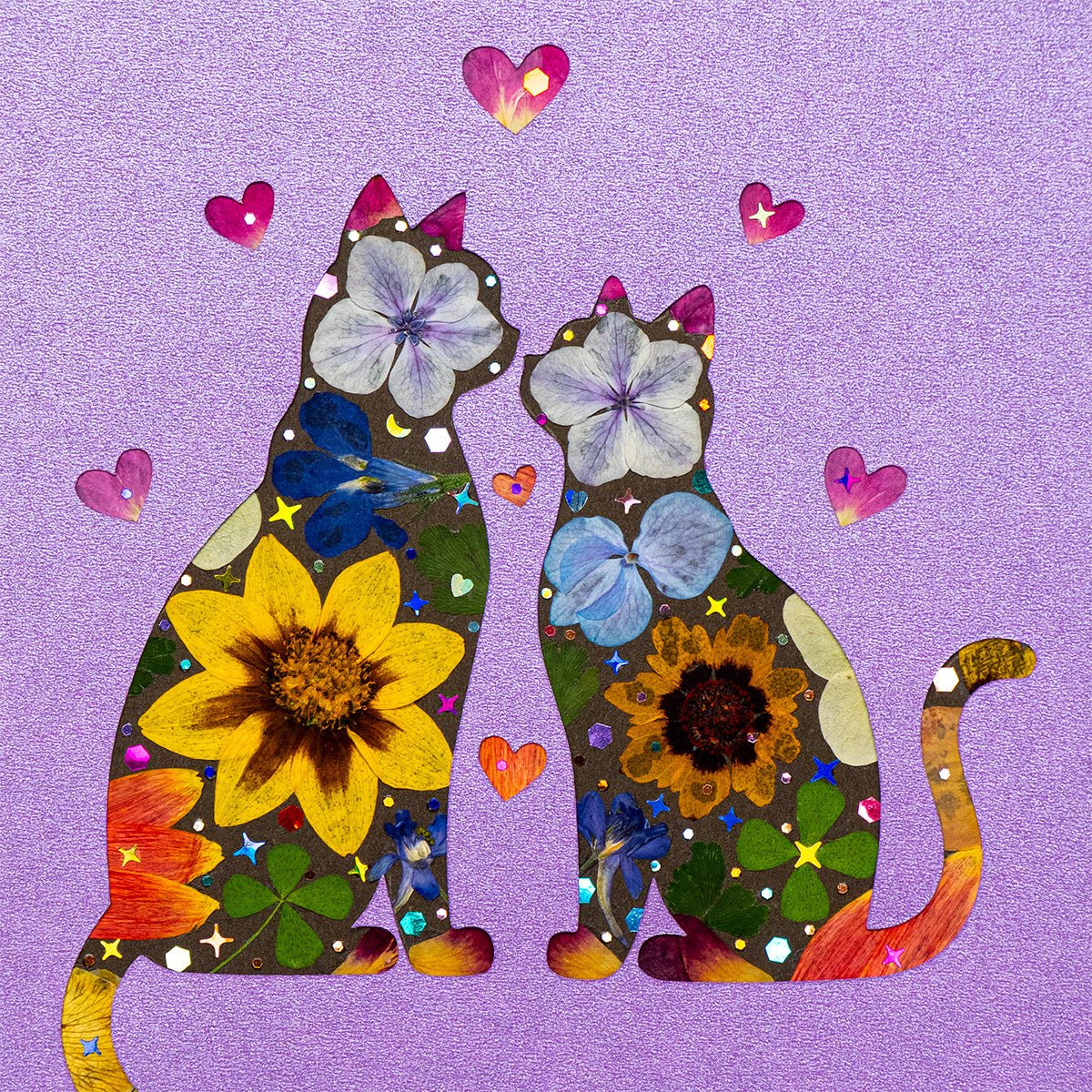 Purple Love - Couple Cat - | Petal & Still