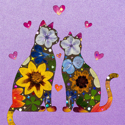 Purple Love - Couple Cat - | Petal & Still