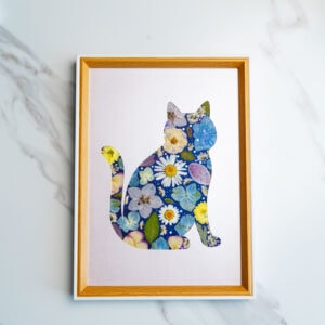 pressed_flower_art_kit_cat_elegant_blue_poise Elegant Cat: Blue Poise