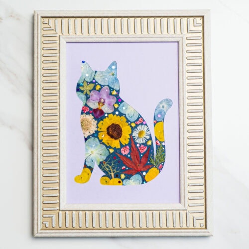 Elegant Cat: Violet Whisper