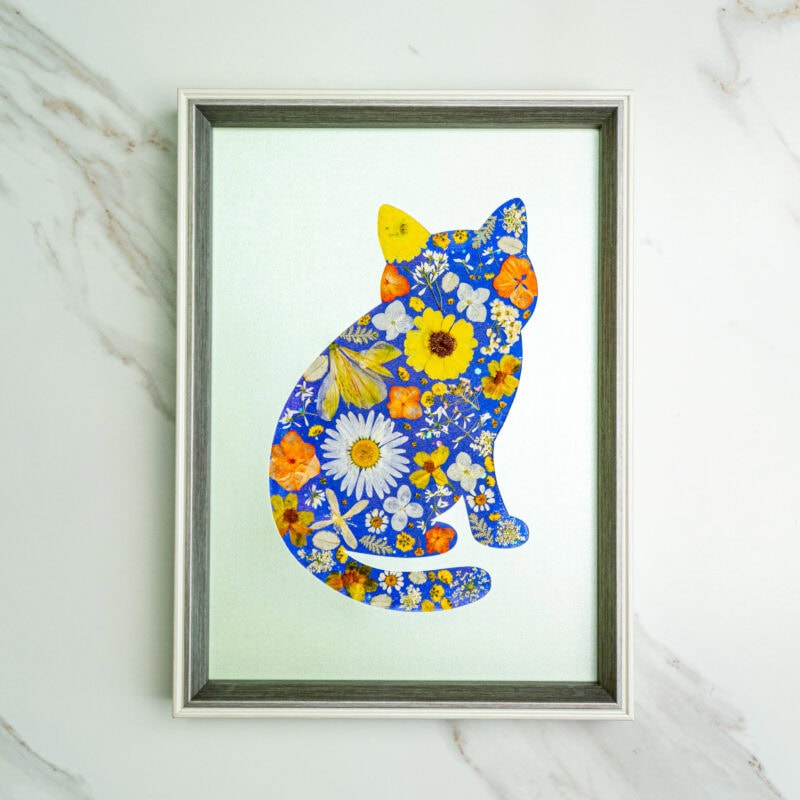 pressed_flower_art_kit_cat_gentle_golden_field Gentle Cat: Golden Field