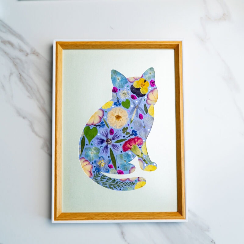 pressed_flower_art_kit_cat_gentle_soft_bloom Gentle Cat: Soft Bloom