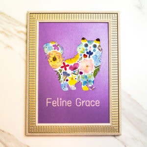 pressed_flower_art_kit_cat_graceful_violet_charm Graceful Cat: Violet Charm