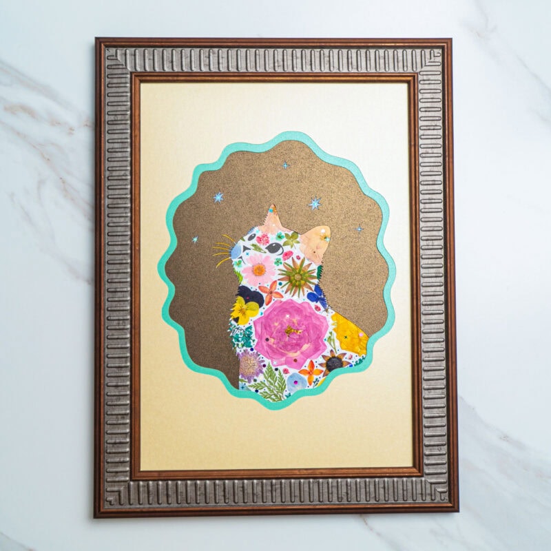 pressed_flower_art_kit_cat_looking_up_quiet_glow Looking Up Cat: Quiet Glow
