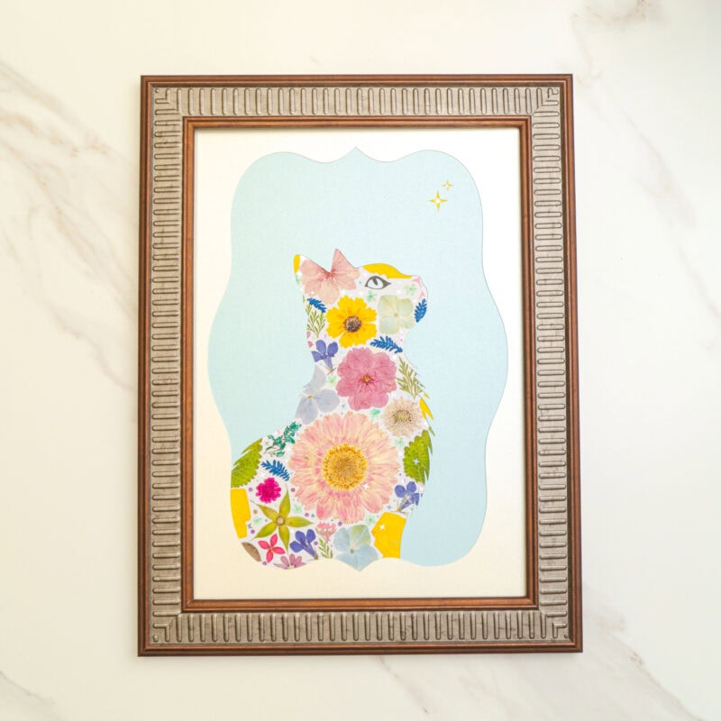 pressed_flower_art_kit_cat_sky_blue_moment Sky Cat – Blue Moment