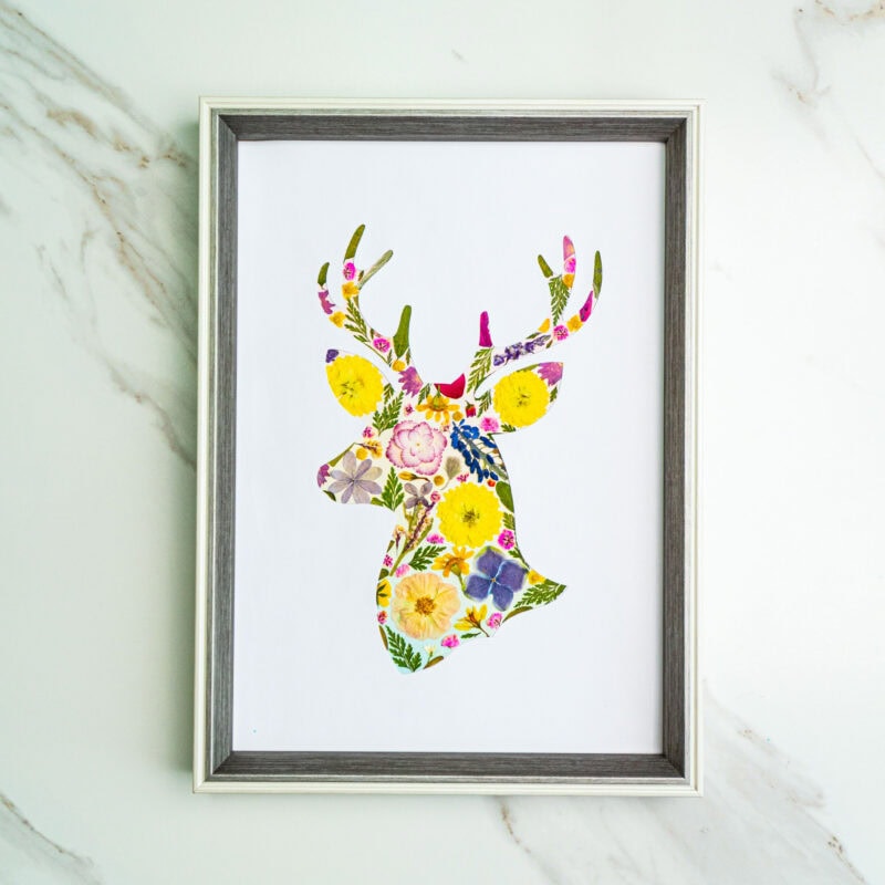 pressed_flower_art_kit_deer_gentle_sunny_field Gentle Deer: Sunny Field