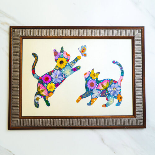 Cat Duo: Joyful Moment 8.3"×11.7"