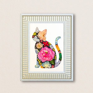 pressed_flower_art_kit_cat_blossom_midnight_bloom_frame Blossom Cat: Midnight Bloom 5"×7"