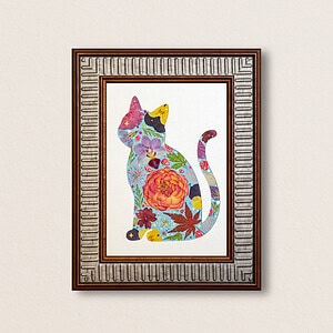 pressed_flower_art_kit_cat_blossom_spring_radiance_frame Blossom Cat: Spring Radiance 5"×7"