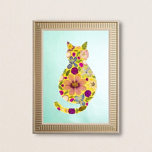 Cozy Cat: Coral Field 8.3"×11.7"