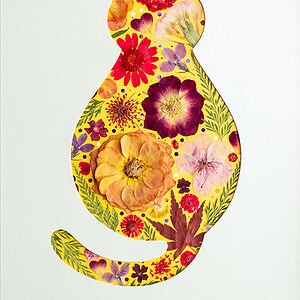 pressed_flower_art_kit_cat_cozy_golden_flame_detail Cozy Cat: Golden Flame 8.3"×11.7"