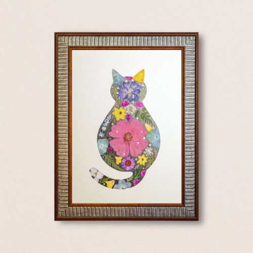 Cozy Cat: Pink Meadow 8.3"×11.7"