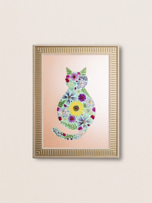 Cozy Cat: Soft Bloom 8.3"×11.7"