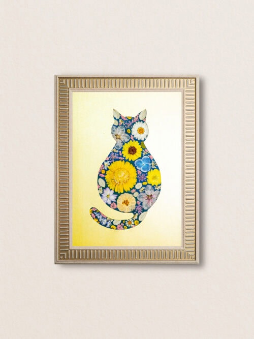 pressed_flower_art_kit_cat_cozy_sunny_garden_frame Cozy Cat: Sunny Garden 8.3"×11.7"