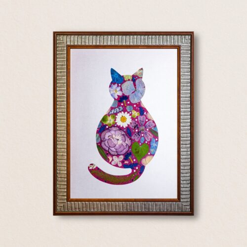 Cozy Cat: Twilight Blossom 8.3"×11.7"