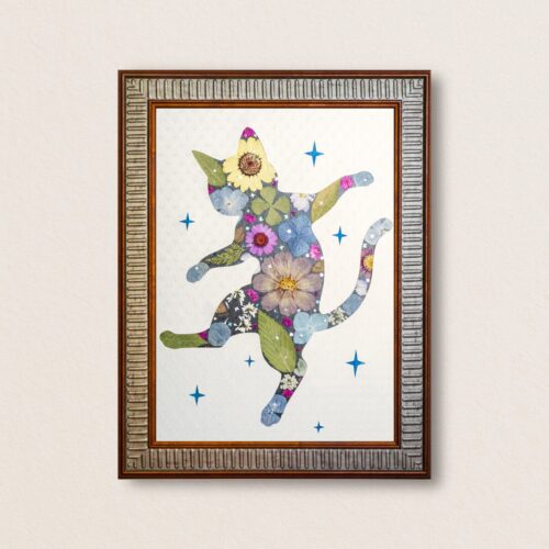 Dancing Cat: Falling Star 8.3"×11.7"