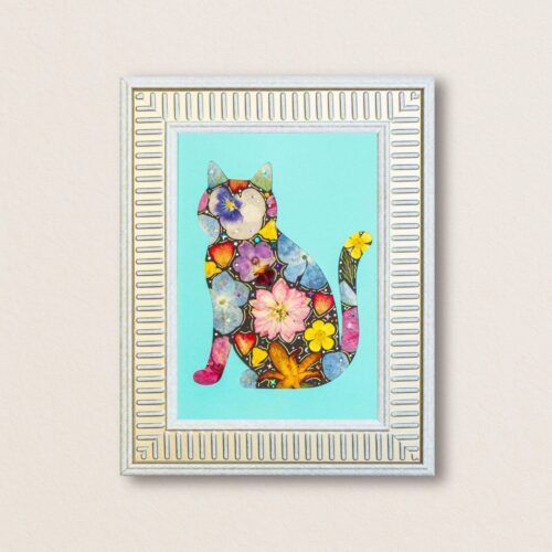 Elegant Cat: Breeze Bloom 5"×7"