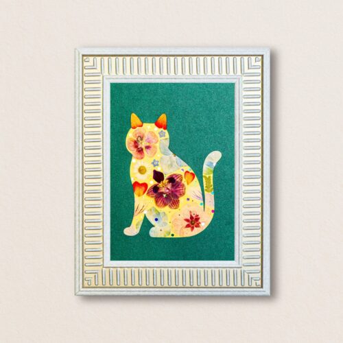 Elegant Cat: Emerald Song 5"×7"