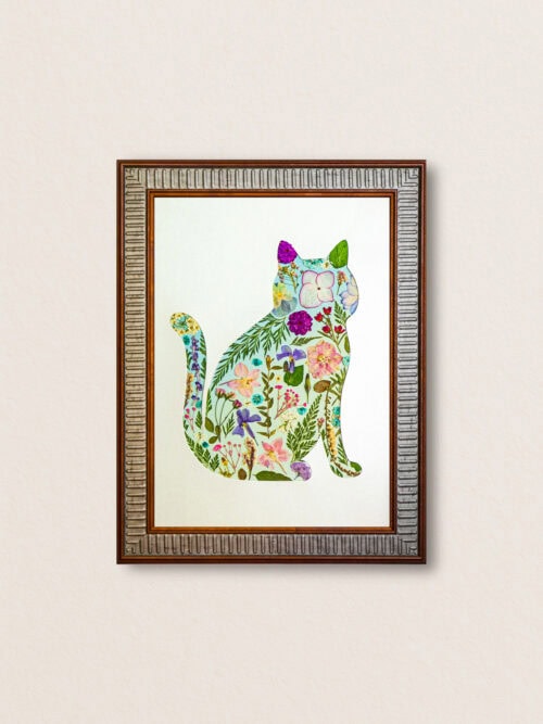Elegant Cat: Garden Poise 8.3"×11.7"