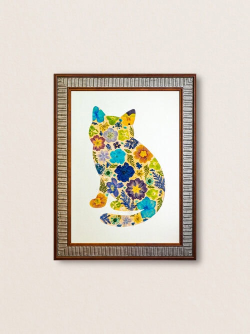pressed_flower_art_kit_cat_gentle_morning_light_frame Gentle Cat: Morning Light 8.3"×11.7"