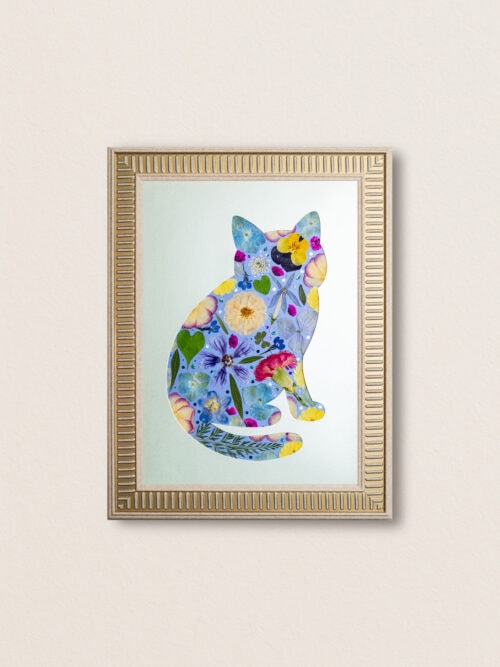Gentle Cat: Soft Bloom 8.3"×11.7"