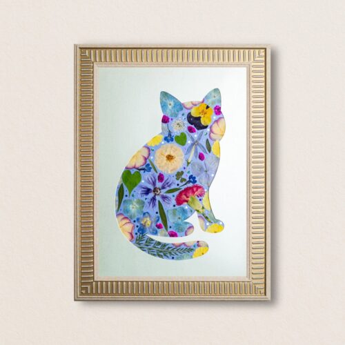 Gentle Cat: Soft Bloom 8.3"×11.7"