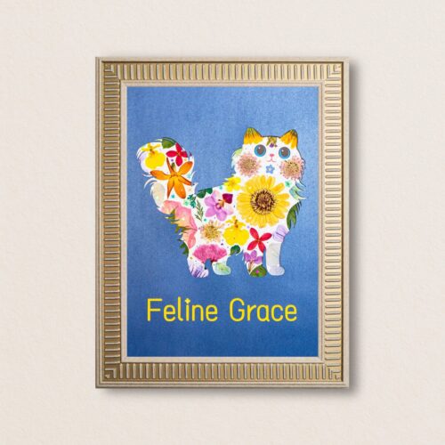 Graceful Cat: Sunny Poise 8.3"×11.7"