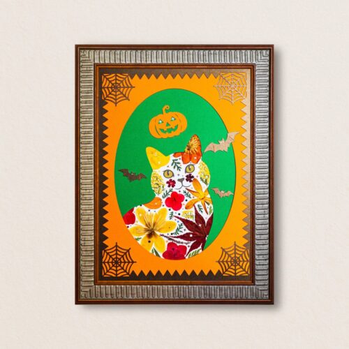 Halloween Cat: Pumpkin Glow 8.3"×11.7"