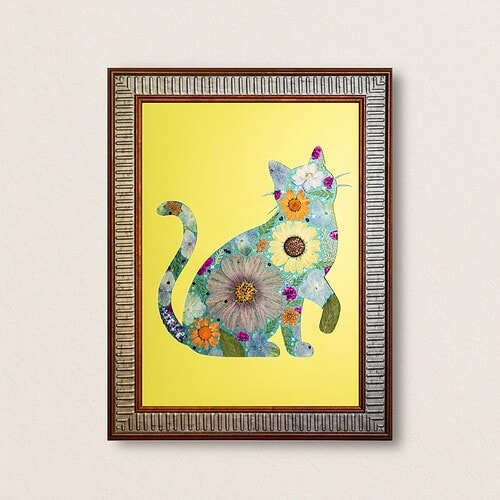 Lively Cat: Sunny Bloom 8.3"×11.7"