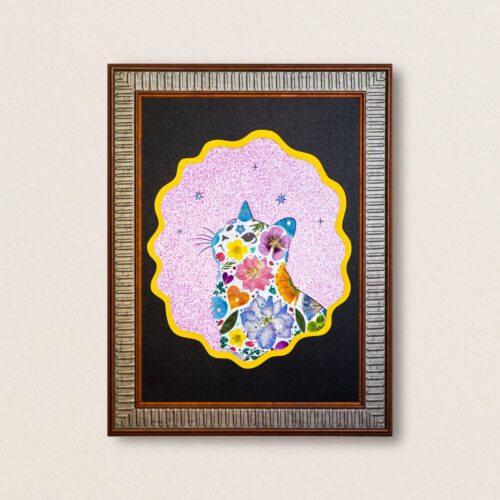 Looking Up Cat: Cosmic Garden 8.3"×11.7"