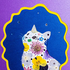 Looking Up Cat: Cosmic Muse 5"×7"