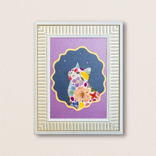 Looking Up Cat: Star Bloom 5"×7"
