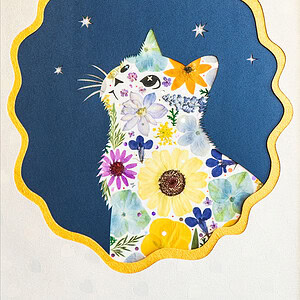 pressed_flower_art_kit_cat_looking_up_golden_sky_detail Looking Up Cat: Golden Sky 8.3"×11.7"