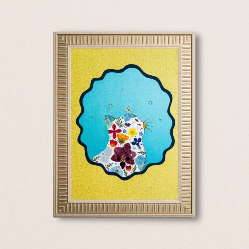 Looking Up Cat: Golden Wish 8.3"×11.7"