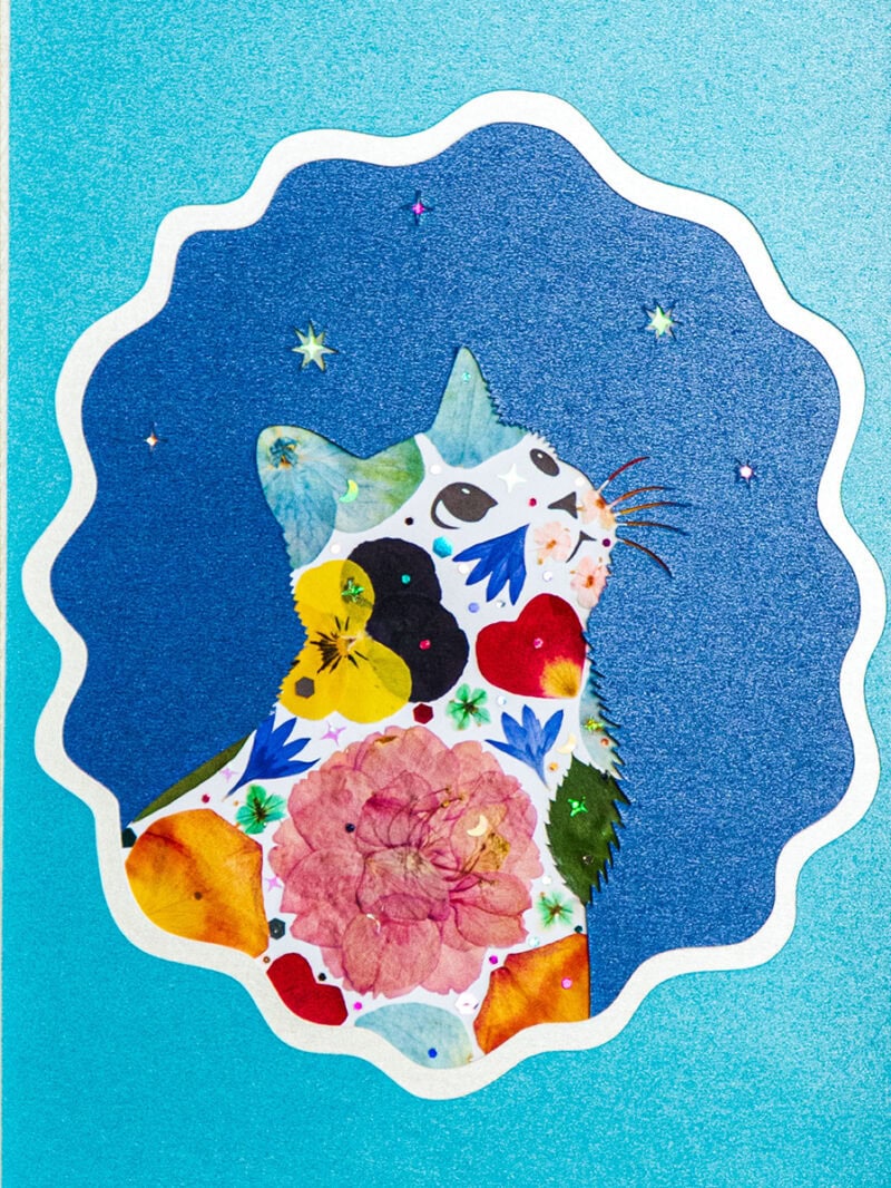 Looking Up Cat: Morning Wish 5"×7"