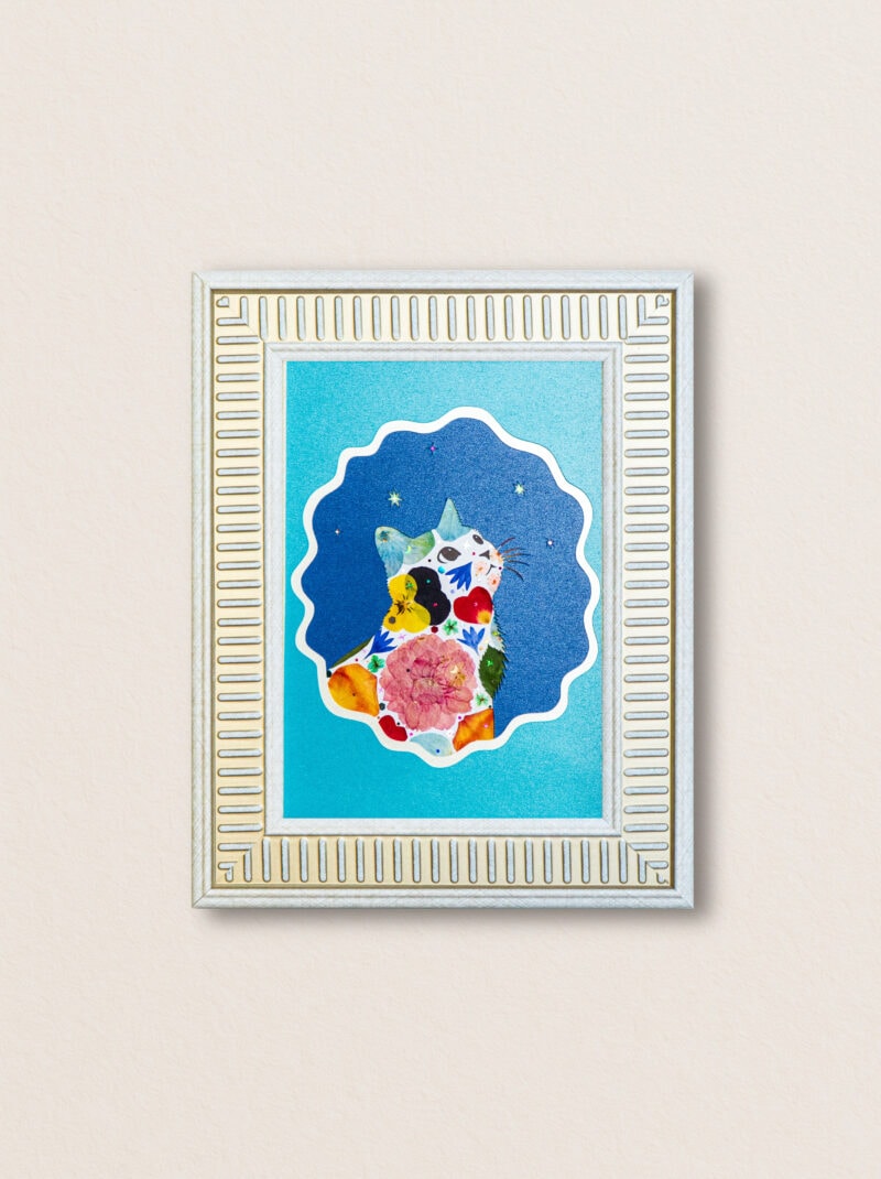 Looking Up Cat: Morning Wish 5"×7"