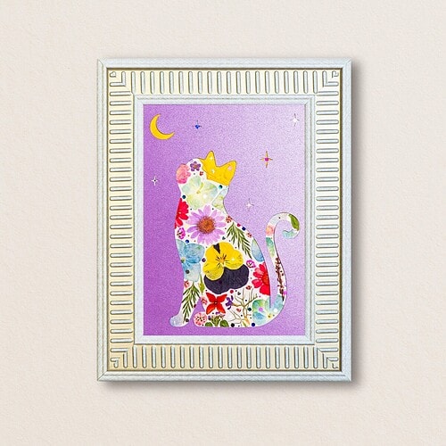 Moonlit Cat: Star Crown 5"×7"