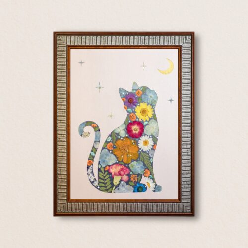 Moonlit Cat: Star Whisper 8.3"×11.7"