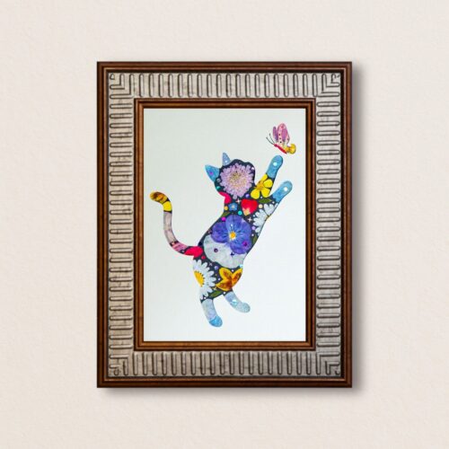 Playful Cat: Butterfly Catcher 5"×7"