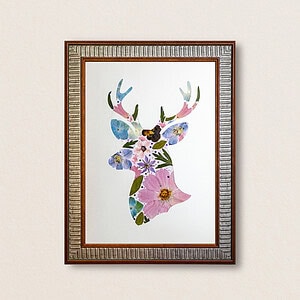 pressed_flower_art_kit_deer_gentle_soft_dream_frame Gentle Deer: Soft Dream 8.3"×11.7"