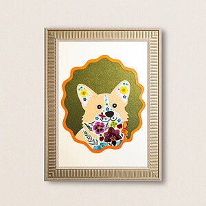 Corgi Dog: Autumn Joy 8.3"×11.7"