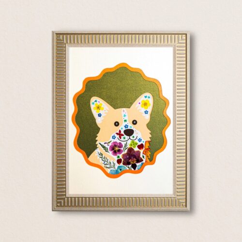 Corgi Dog: Autumn Joy 8.3"×11.7"