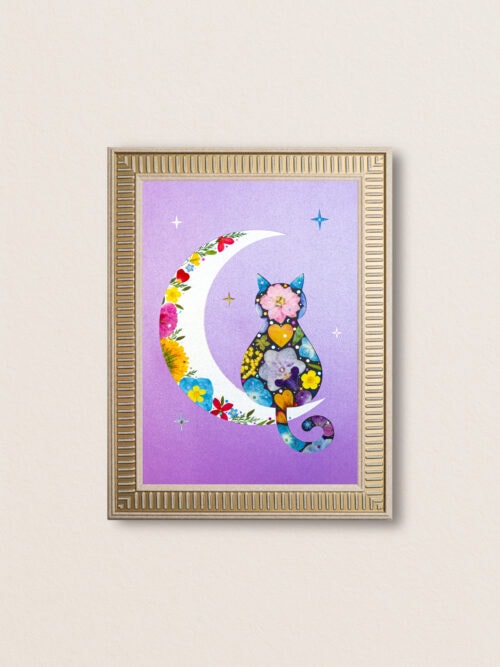 pressed_flower_art_kit_moon_cat_frame Moon Cat: Bloom Moonlight 8.3"×11.7"