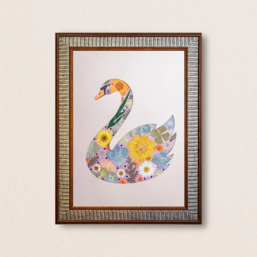 Dreamy Swan: Golden Dawn 8.3"×11.7"