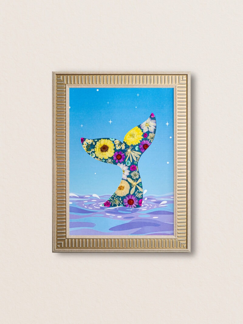 pressed_flower_art_kit_whale_dreamy_star_wave_frame Dreamy Whale: Star Wave 8.3"×11.7"