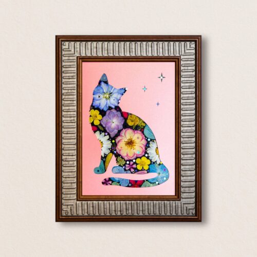 Dreamy Cat: Petal Bloom 5"×7"
