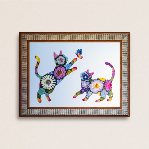 Cat Two: Petal Pursuit 8.3"×11.7"