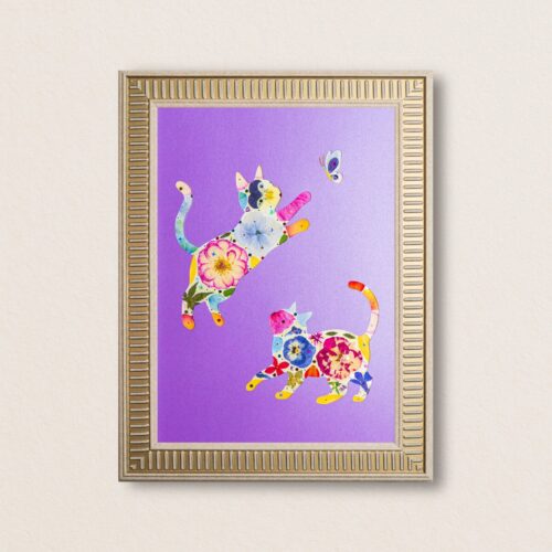 Cat Duo: Sweet Pursuit 8.3"×11.7"