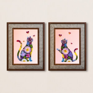 Couple Cat: Floral Soulmates 5"×7" 2 Pieces