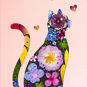 Couple Cat: Floral Soulmates 5"×7" 2 Pieces